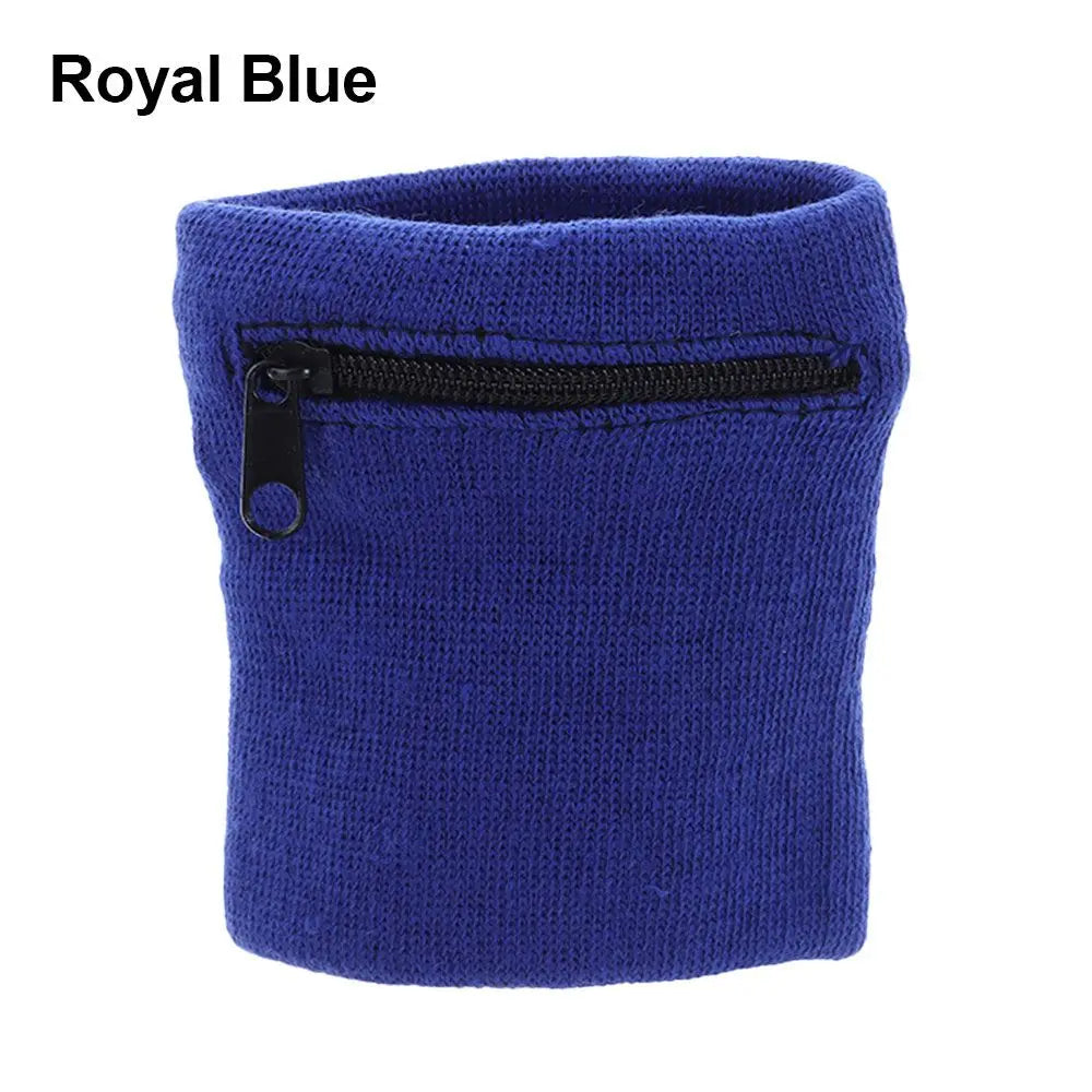 Sports Wristband with Zipper Pocket – Sweatband & Key Holder for Running, Cycling, Travel