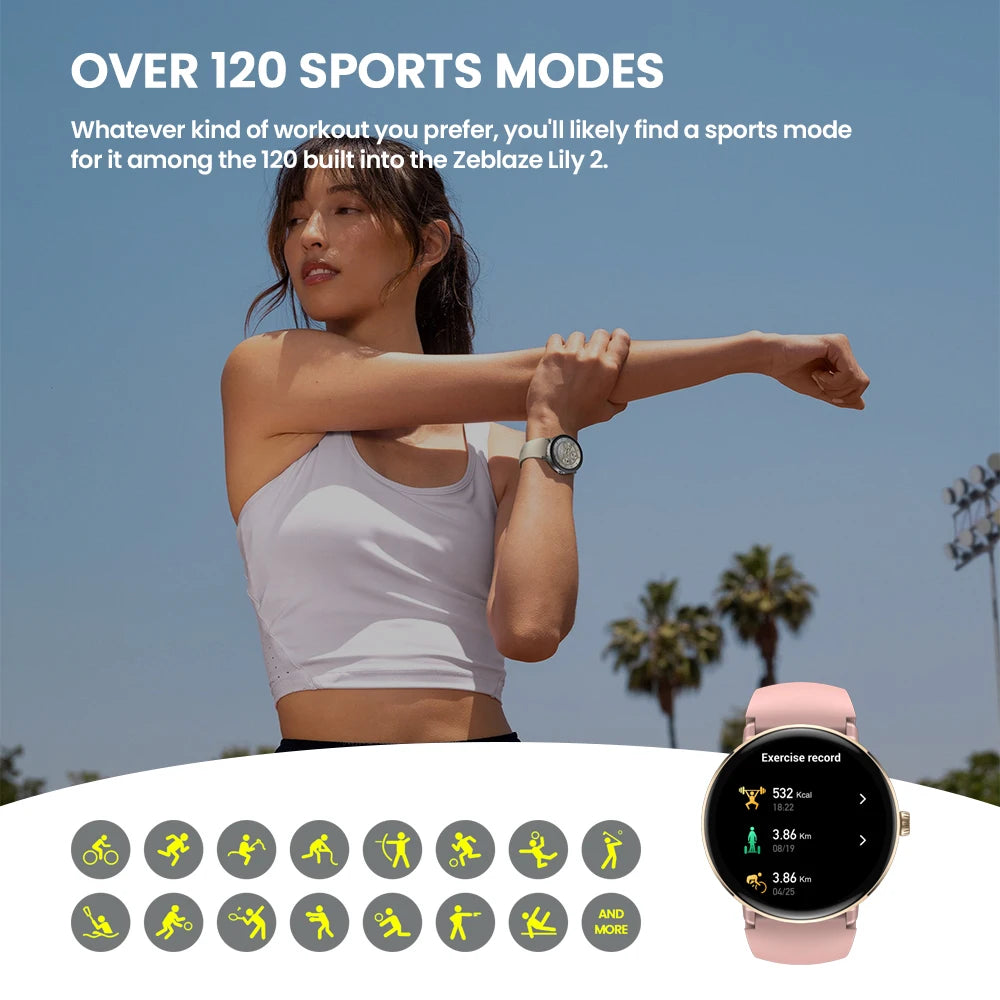 ZEBLAZE LILY 2 Smart Watch 1.2" HD AMOLED Display with Voice Calling for Women