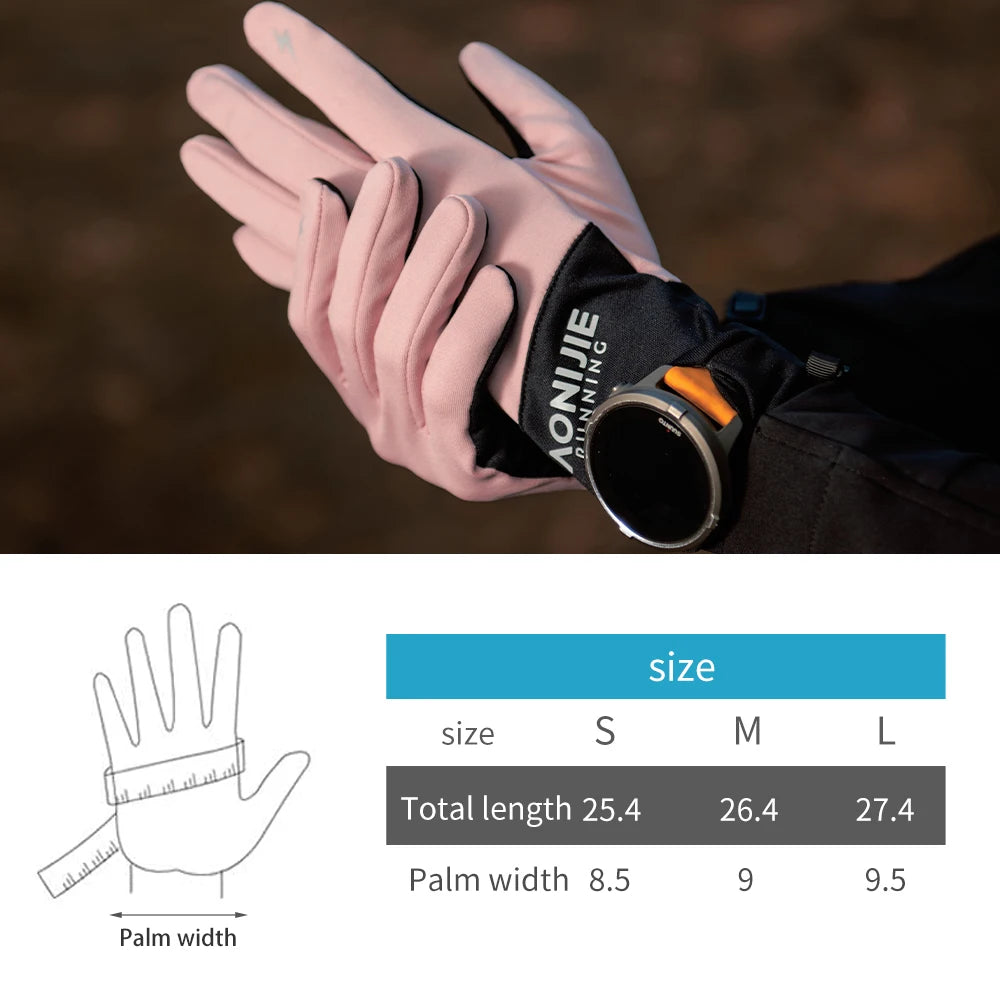 AONIJIE M61 Trail Running Gloves – Lightweight, Breathable Design with Watch Visibility Hole
