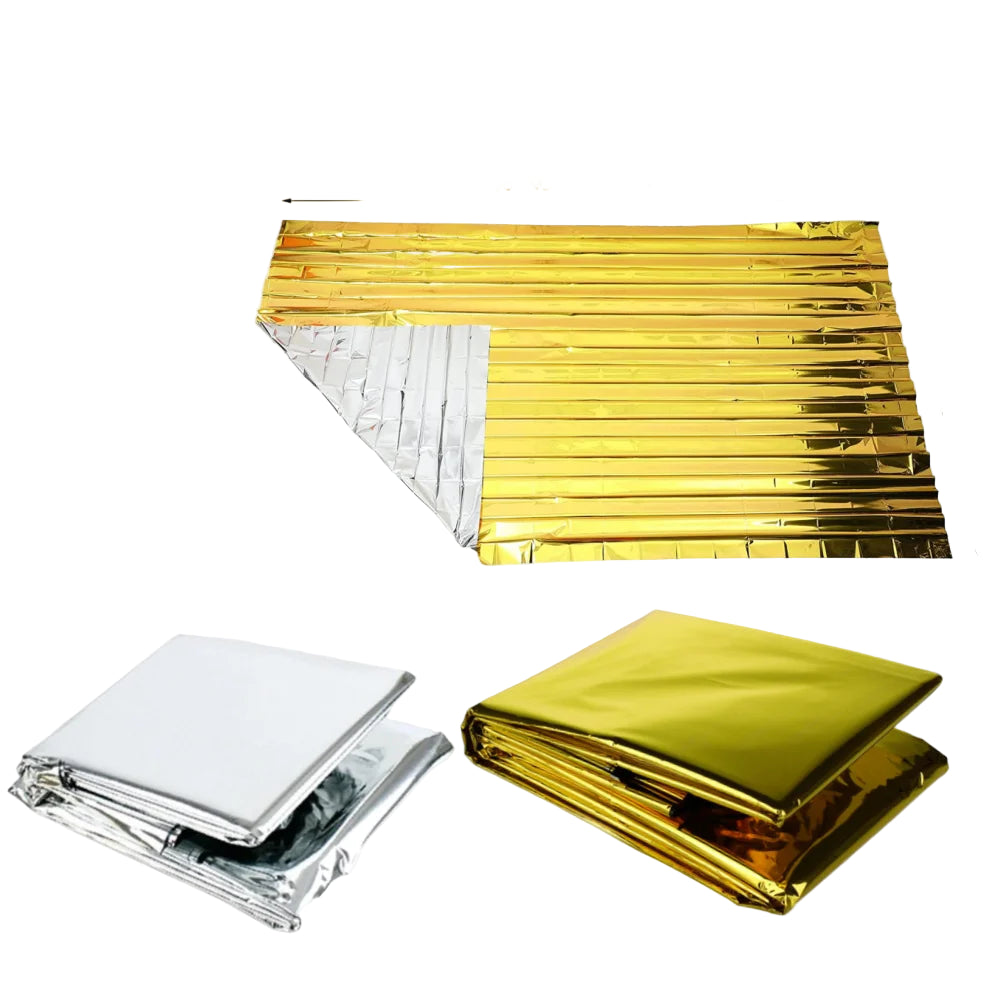Outdoor Emergency Survival Blanket Gold-Silver Thermal Foil 130 × 210cm