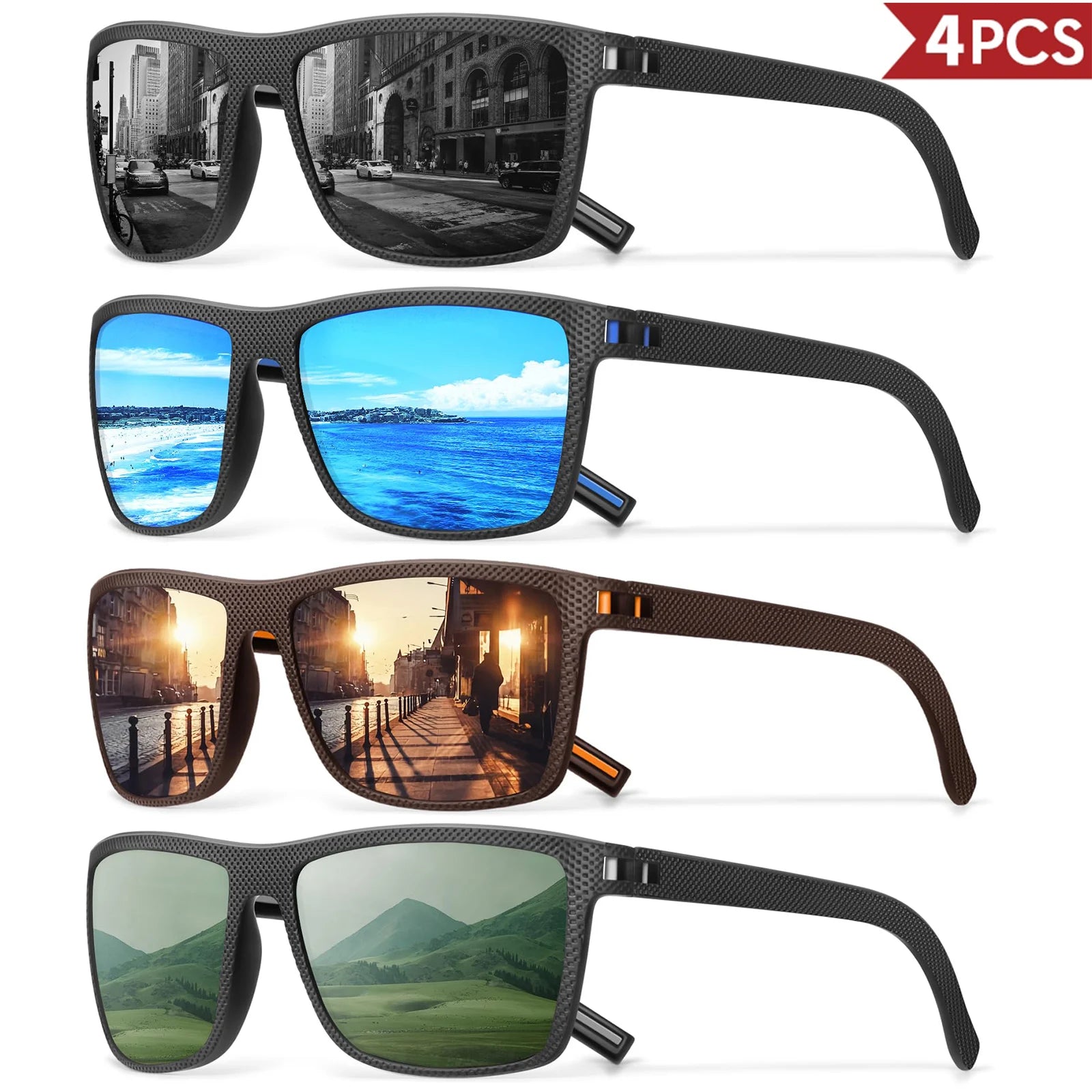 VEGUEROS Polarized Sunglasses UV400 Square Designer Shades for Men & Women