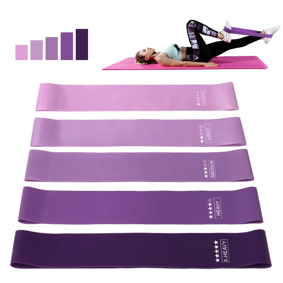 5-Level Resistance Bands Set, Natural Latex Workout Loops for Home Fitness, Stretching and Running