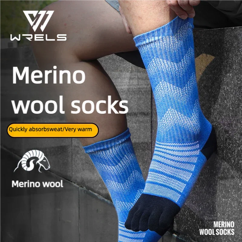 Merino Wool Thermal Toe Socks – Men’s Five-Toe Compression Socks for Hiking, Skiing & Trail Running