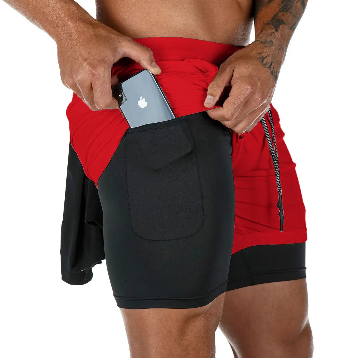 GACAYALL Men’s Camo Running Shorts 2-in-1 Quick Dry Gym Training Shorts