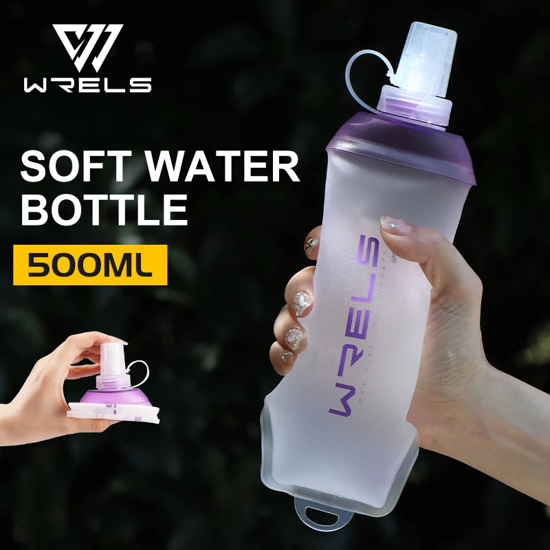 WRELS Outdoor Sport Water Bottle – Lightweight Foldable Soft Flask, BPA-Free for Running & Cycling