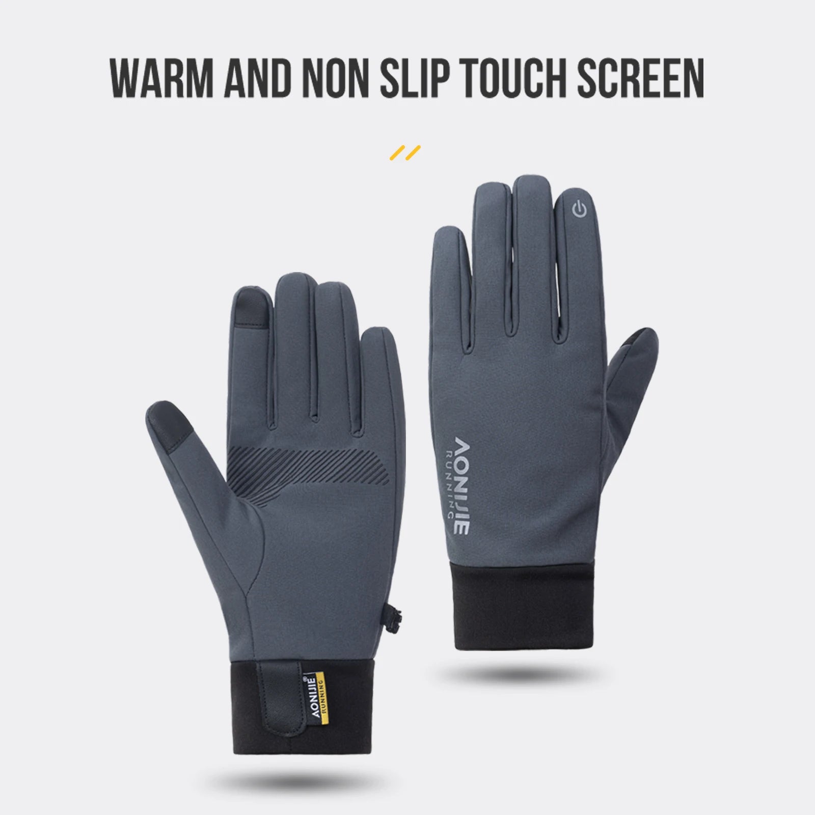 AONIJIE M58 Windproof Sports Gloves – Touchscreen-Ready Full-Finger Running & Cycling Gloves