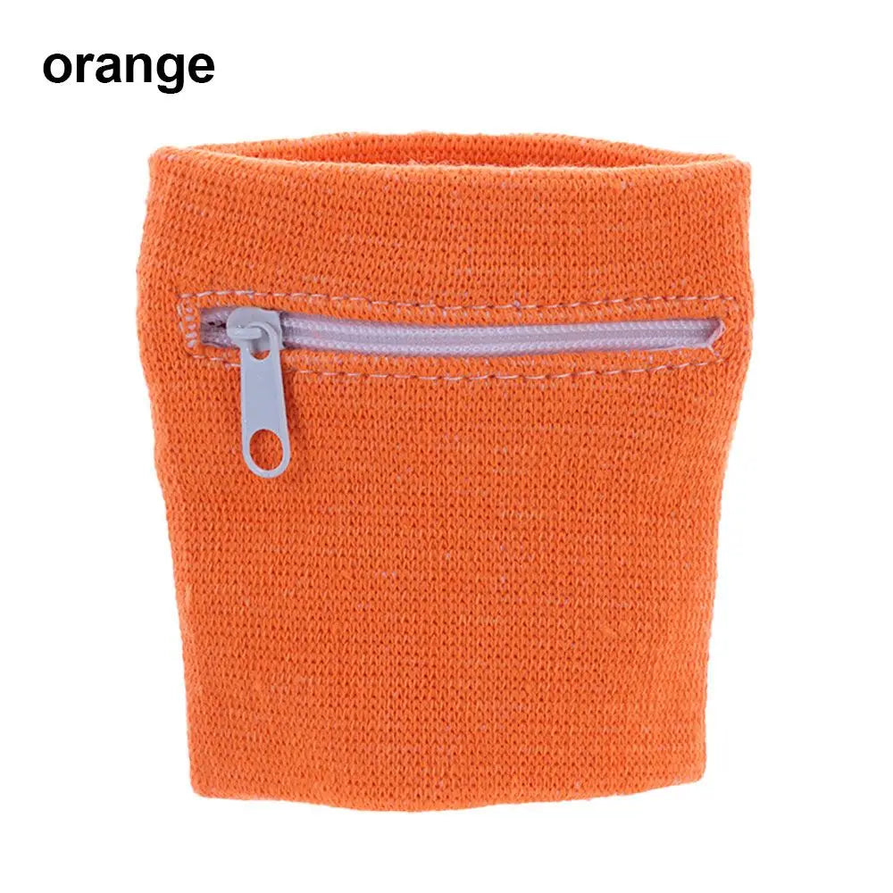 Sports Wristband with Zipper Pocket – Sweatband & Key Holder for Running, Cycling, Travel