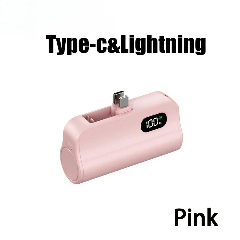 Mini Capsule Power Bank 50000mAh Wireless Fast Charging Portable Charger with Cables