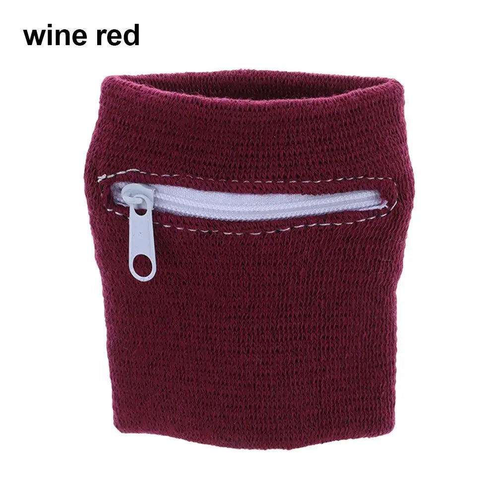 Sports Wristband with Zipper Pocket – Sweatband & Key Holder for Running, Cycling, Travel