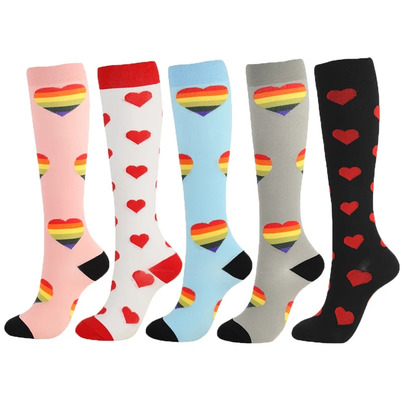 3/5/6 Pairs Compression Socks – Unisex Support for Running, Varicose Veins, Pregnancy & Sports