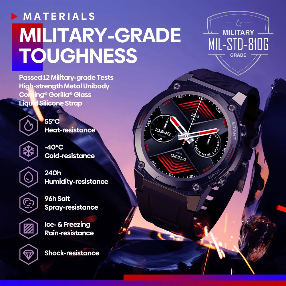 ZEBLAZE Vibe 7 Pro Rugged Smartwatch with AMOLED Display and Voice Calling
