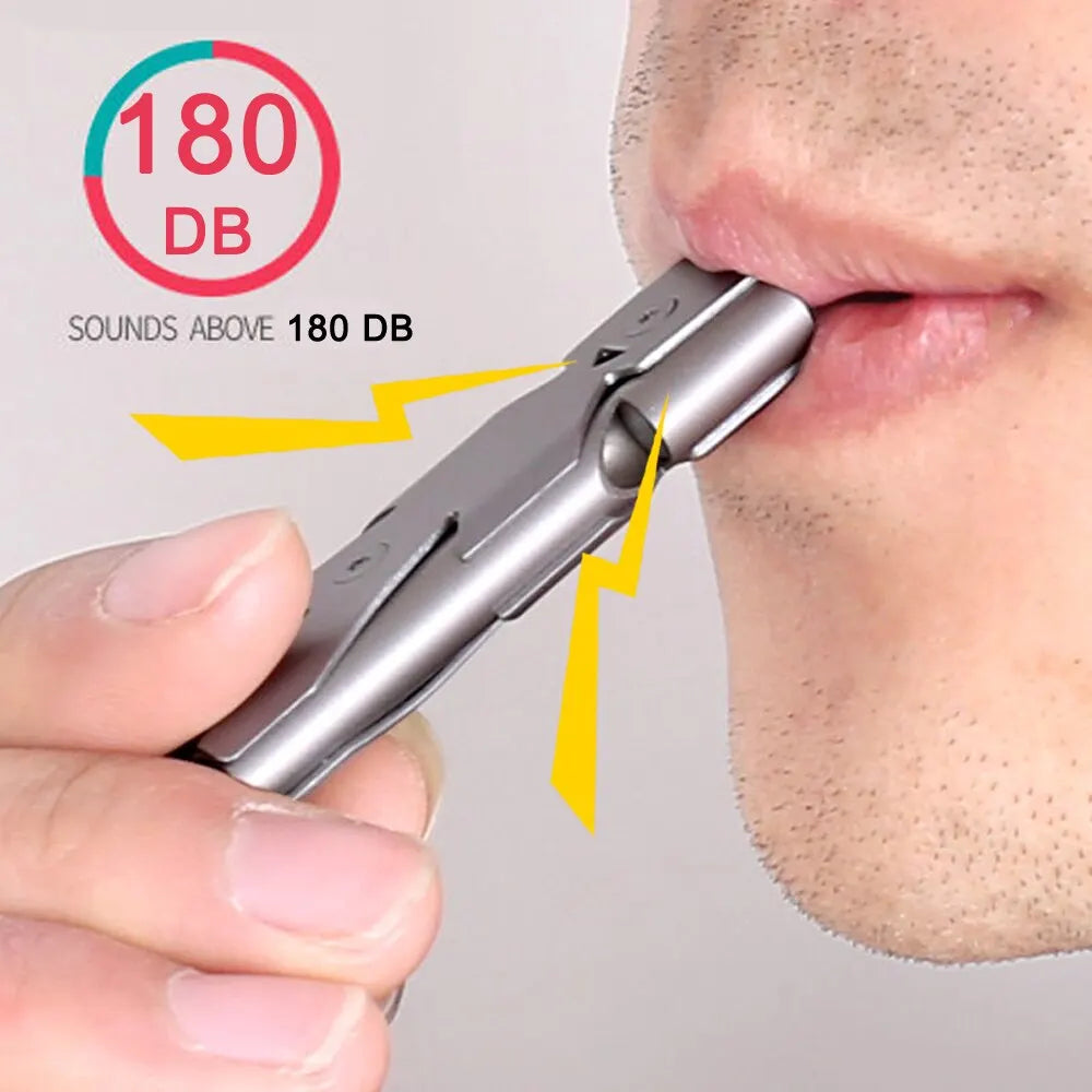 Double Pipe Survival Whistle Keychain 180dB Emergency Outdoor Tool