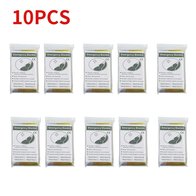 Outdoor Emergency Survival Blanket Gold-Silver Thermal Foil 130 × 210cm