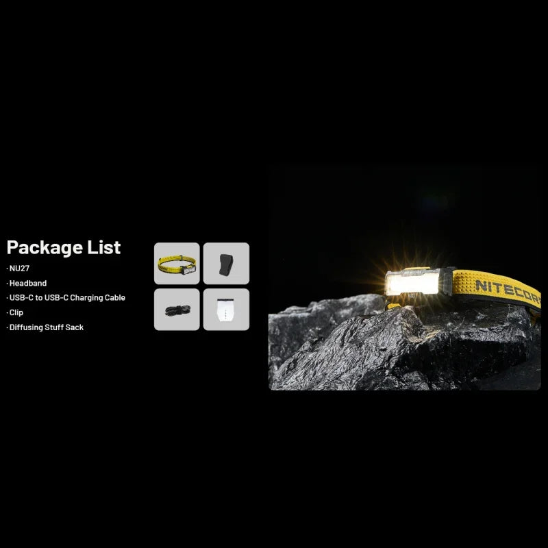 NITECORE NU27 Rechargeable Headlamp – 600 Lumens Triple Colour Output Lightweight Torch