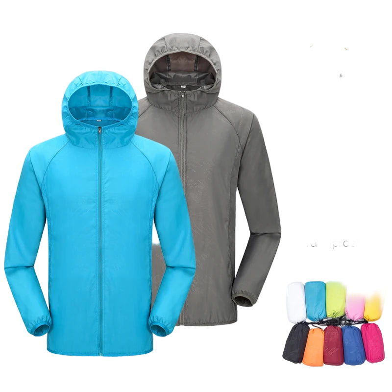 LNGXO Camping Rain Jacket – Unisex Waterproof Sun Protection Windbreaker with Pocket