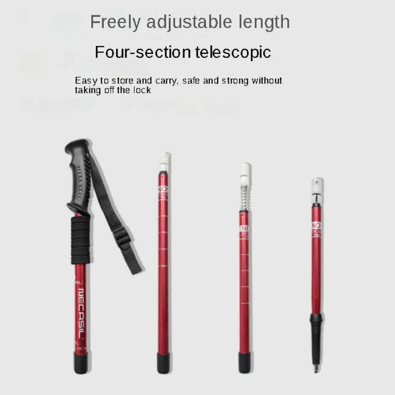 Ultralight Adjustable Trekking Poles Aluminium Alloy Folding Hiking Sticks 2PCS