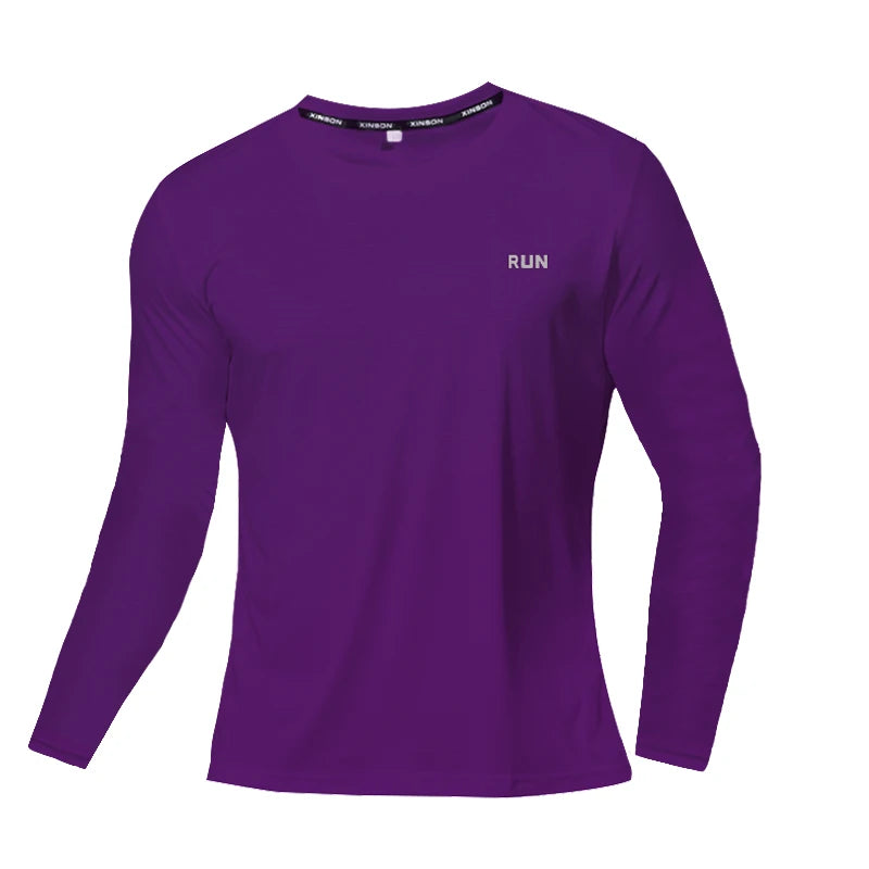 Summer Ice Silk Long Sleeve T-Shirt for Men – Quick Dry, Breathable Sun Protection