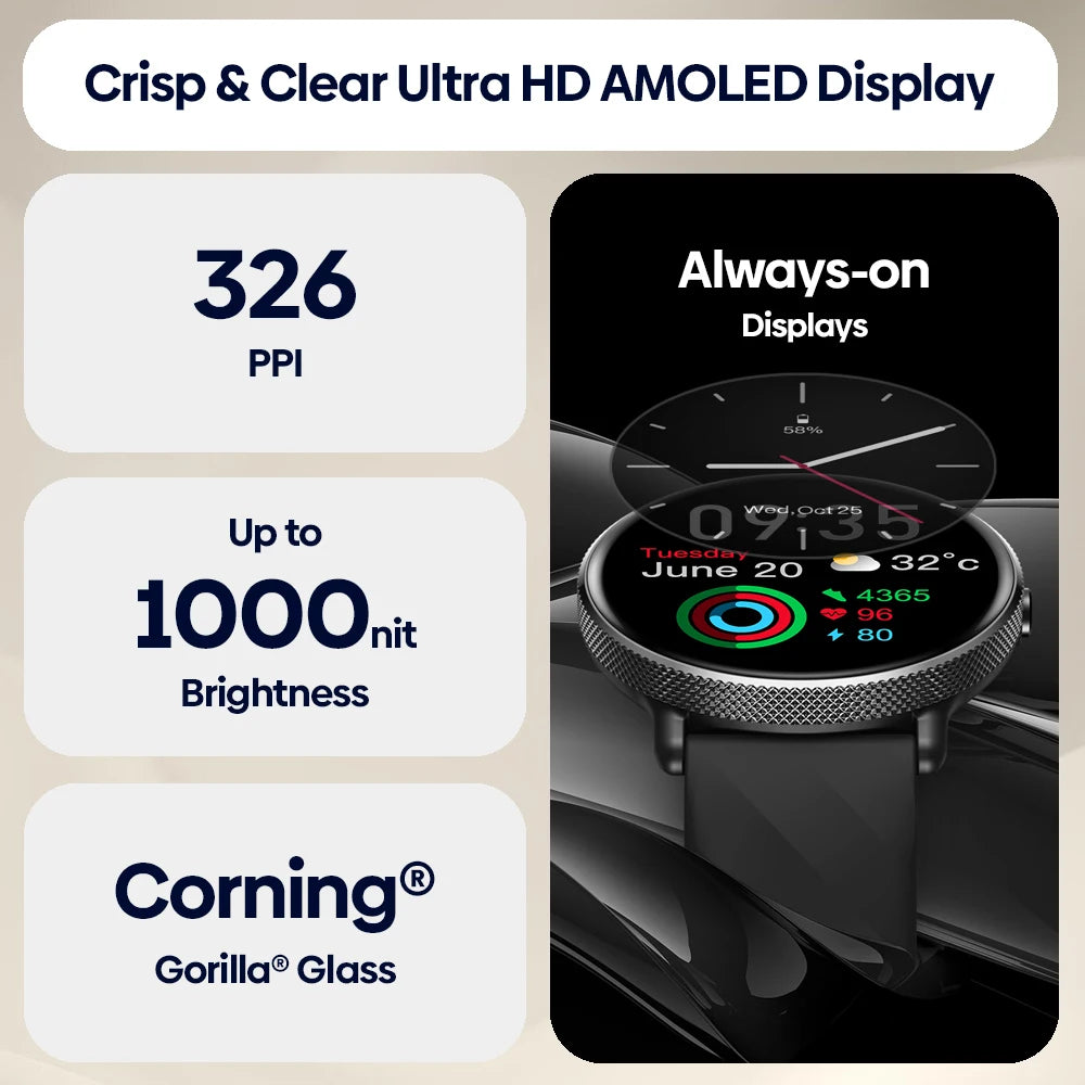 ZEBLAZE GTR 3 Pro AMOLED Fitness Smartwatch with Voice Calling for Runners