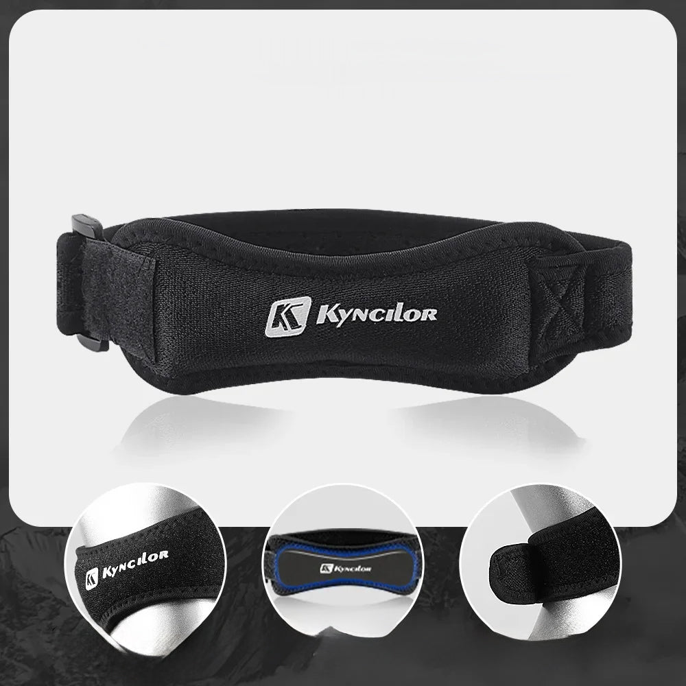 Adjustable Patella Tendon Knee Strap | Silicone Support Band for Running, Cycling, Gym, and Sports