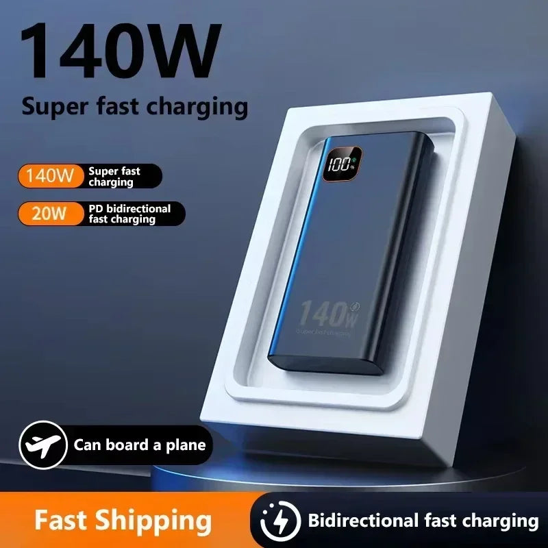 LENOVO 140W Power Bank High Capacity Portable Charger with Fast Charging & Display