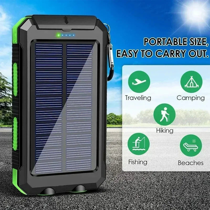 ONEPLUS 50000mAh Solar Power Bank – Fast Charge, LED Light, Outdoor USB Battery Charger