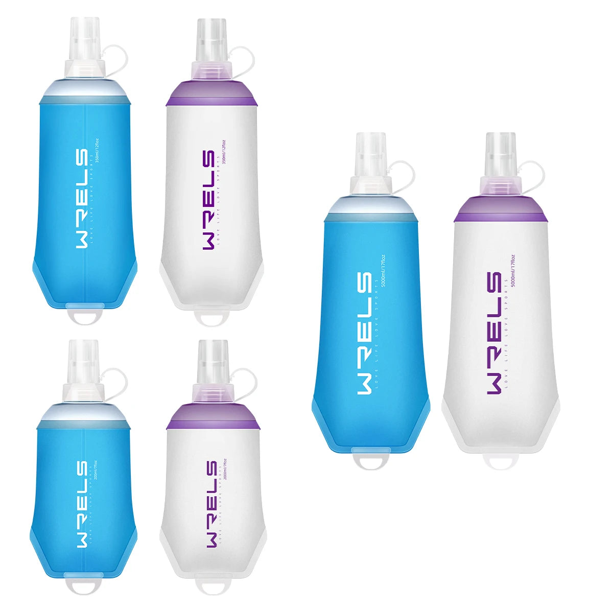 WRELS Outdoor Sport Water Bottle – Lightweight Foldable Soft Flask, BPA-Free for Running & Cycling