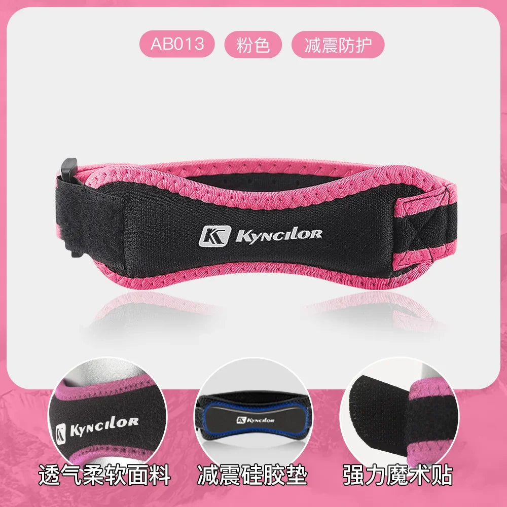Adjustable Patella Tendon Knee Strap | Silicone Support Band for Running, Cycling, Gym, and Sports