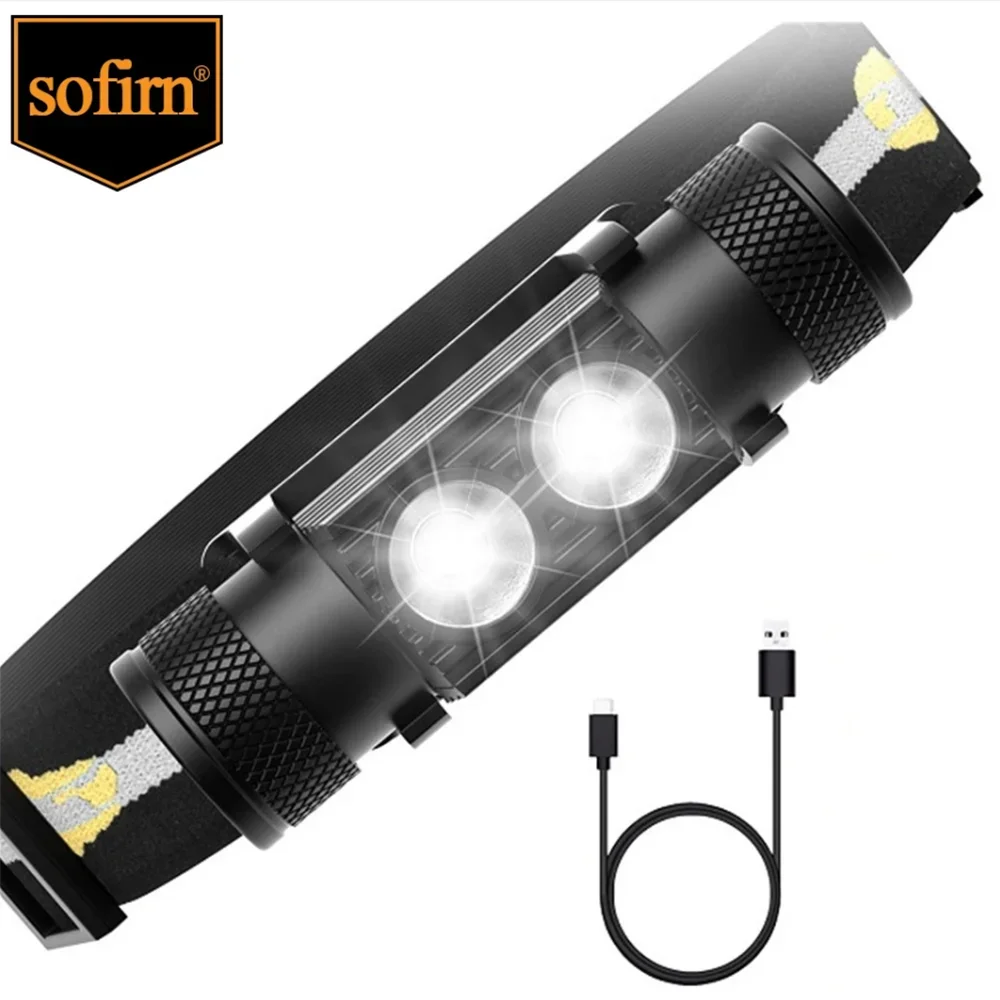 H25S Dual SST40 LED Headlamp, 1200 Lumens, USB Rechargeable, 18650 Battery Tactical Running Light