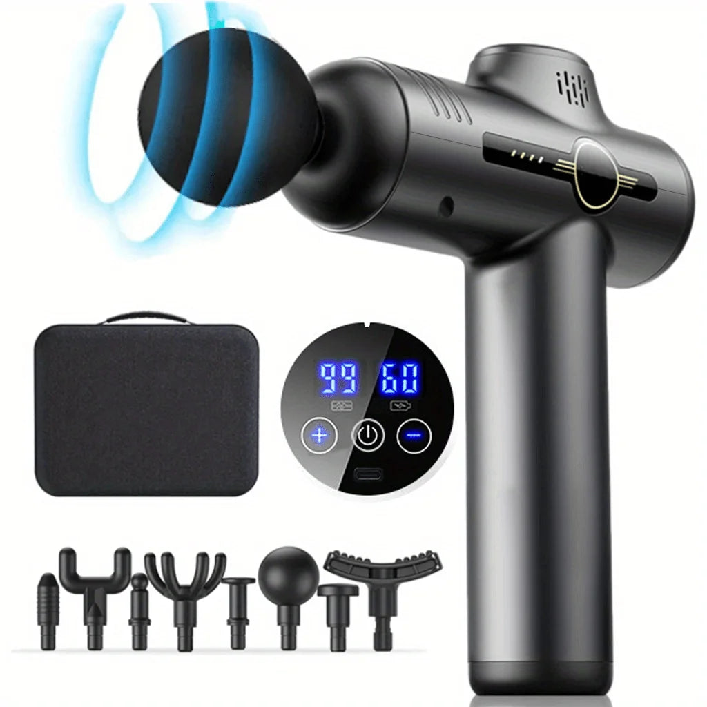 PAQIN Massage Gun – Deep Tissue Electric Muscle Massager with 99 Speeds & 4 Heads
