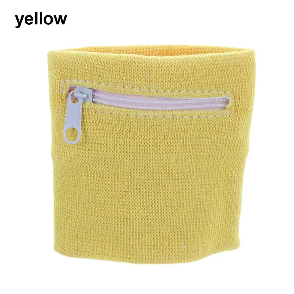 Sports Wristband with Zipper Pocket – Sweatband & Key Holder for Running, Cycling, Travel