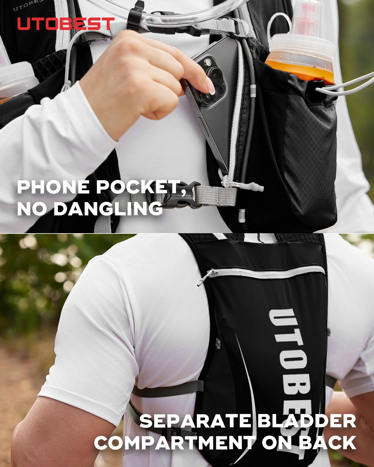 UTOBEST Trail Running Backpack 5L – Ultra Lightweight Hydration Vest for Marathon, Cycling & Hiking