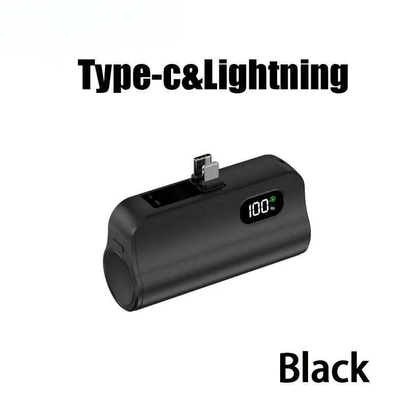 Mini Capsule Power Bank 50000mAh Wireless Fast Charging Portable Charger with Cables