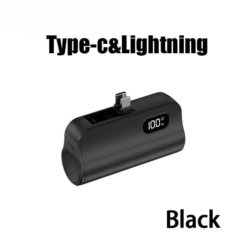 Mini Capsule Power Bank 50000mAh Wireless Fast Charging Portable Charger with Cables