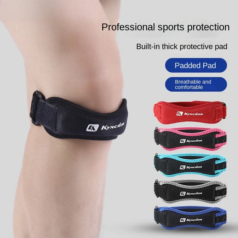 Adjustable Patella Tendon Knee Strap | Silicone Support Band for Running, Cycling, Gym, and Sports
