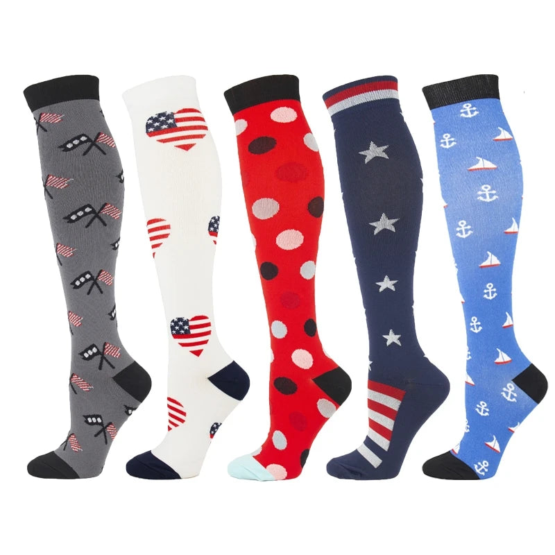 3/5/6 Pairs Compression Socks – Unisex Support for Running, Varicose Veins, Pregnancy & Sports