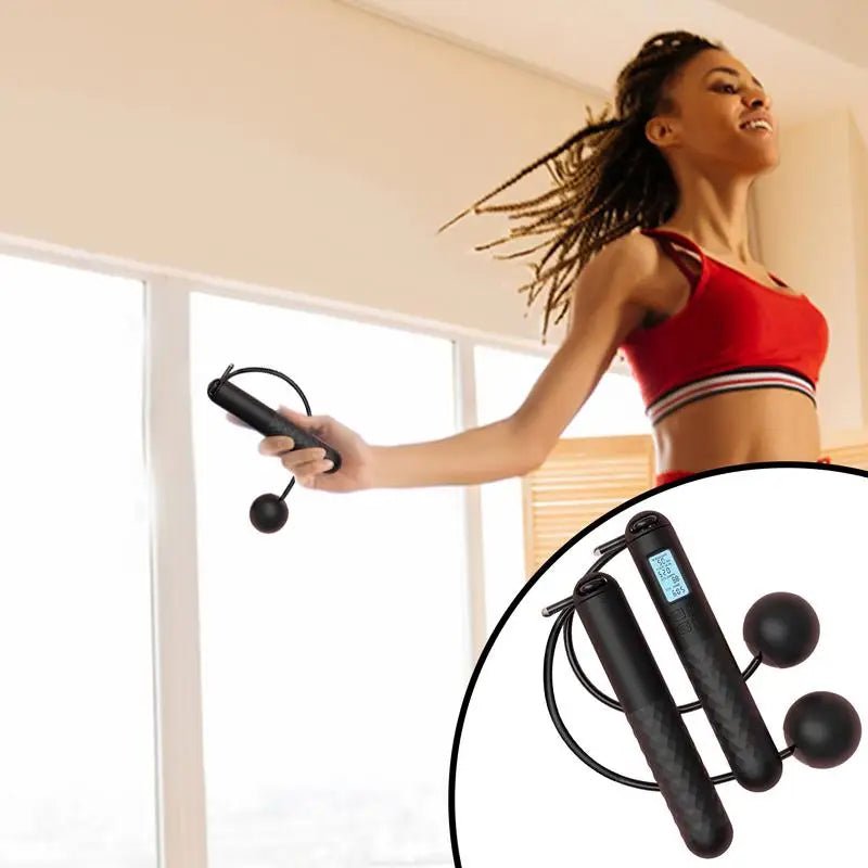 Cordless Weighted Jump Rope with Smart Counter | Ropeless Skipping for Home or Gym Fitness
