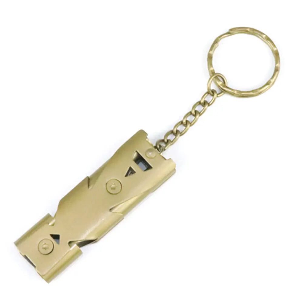 Double Pipe Survival Whistle Keychain 180dB Emergency Outdoor Tool