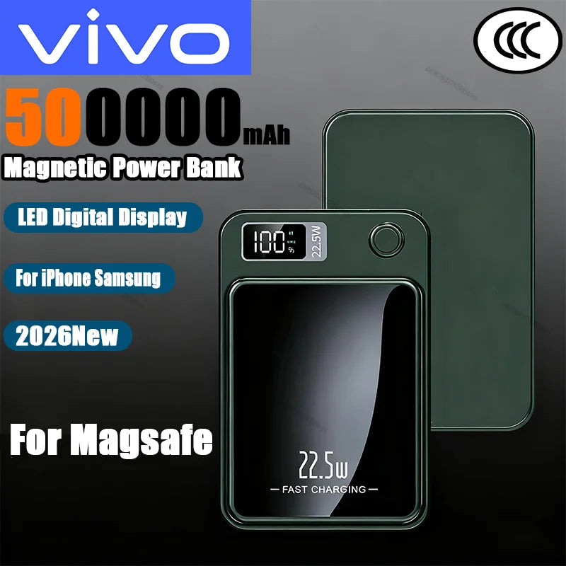VIVO Magnetic Power Bank 50000mAh Wireless Fast Charger PD 22.5W with Display