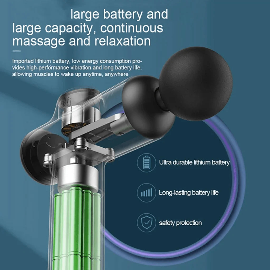 PAQIN Massage Gun – Deep Tissue Electric Muscle Massager with 99 Speeds & 4 Heads