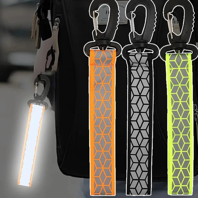 Reflective Safety Strap Keychain 2PCS Quick Release Night Running Cycling