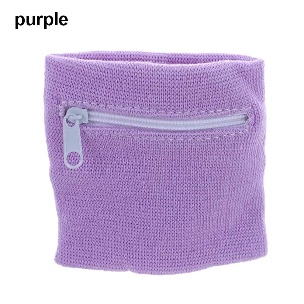 Sports Wristband with Zipper Pocket – Sweatband & Key Holder for Running, Cycling, Travel
