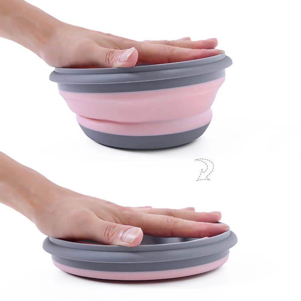 Portable Folding Silicone Lunch Box Set 3Pcs Collapsible Camping Food Containers with Lids