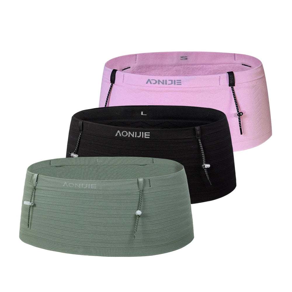 AONIJIE W8116 Woven Elastic Sports Waist Bag – Lightweight Race Number Belt for Running & Triathlon