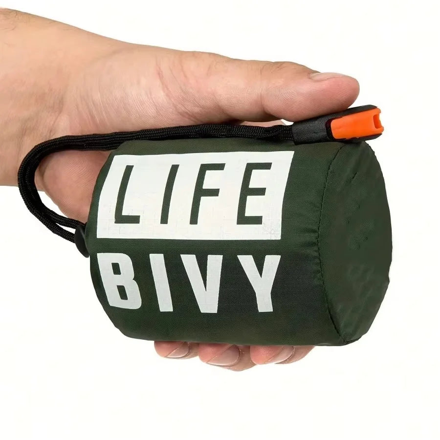 Compact Emergency Thermal Sleeping Bag Waterproof Mylar Survival Bivy