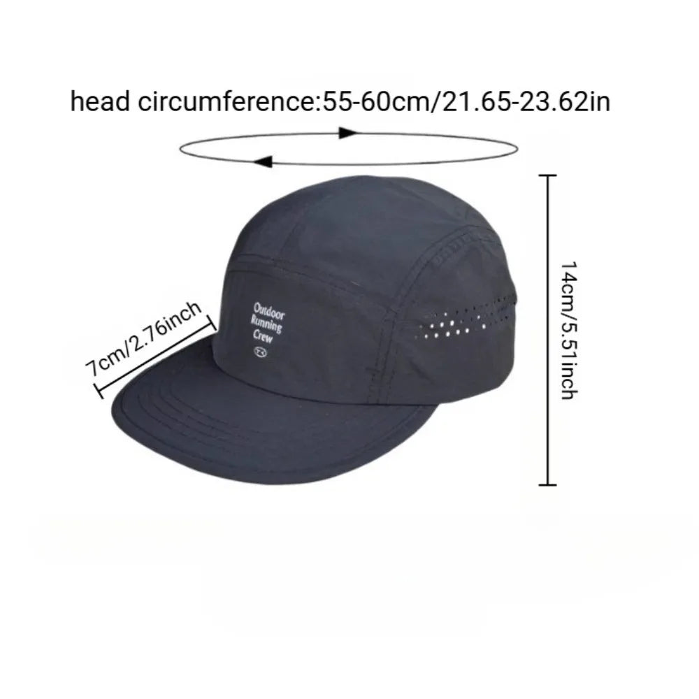 Colour Block 5 Panel Baseball Cap Embroidered Letter Quick Dry Breathable Sports Hat