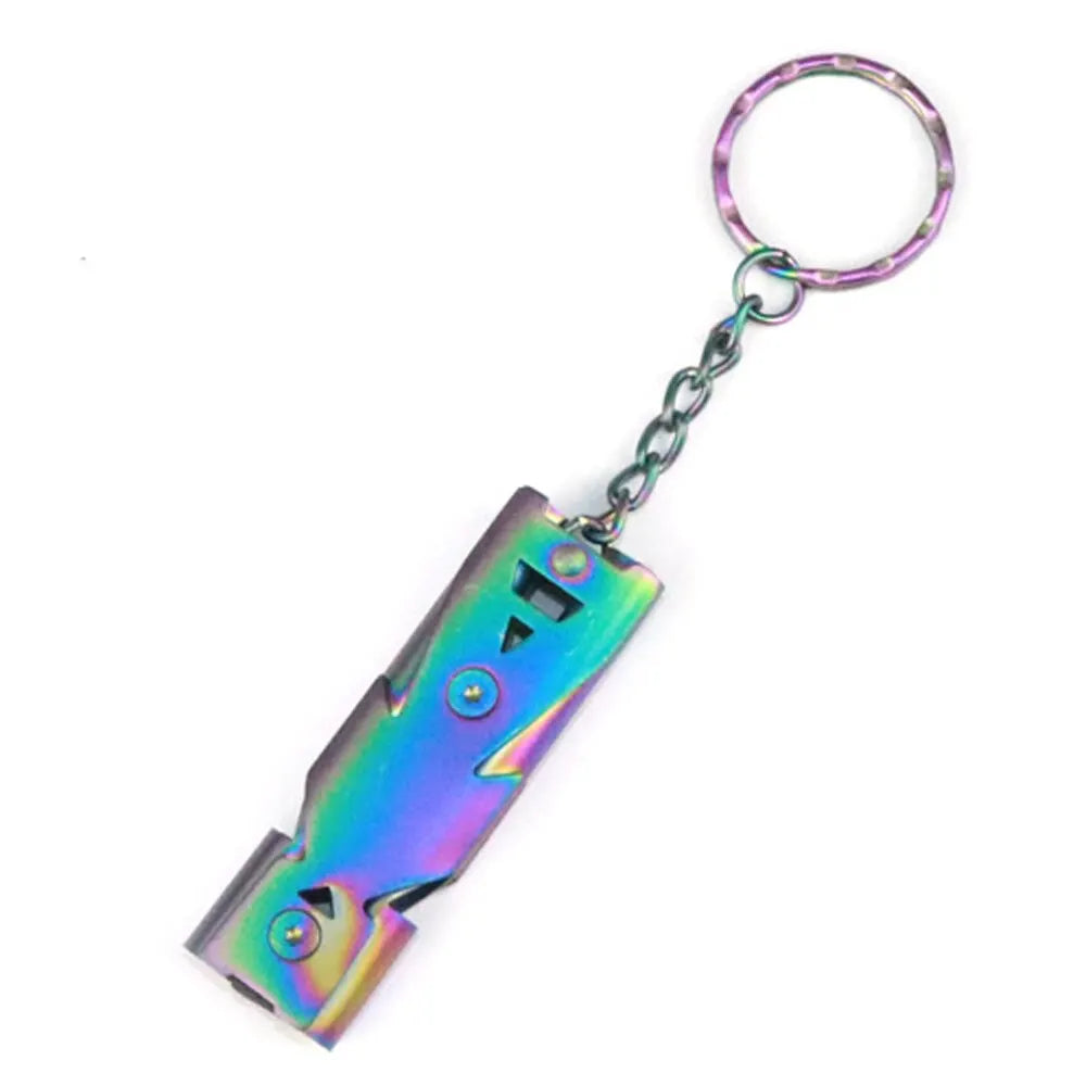 Double Pipe Survival Whistle Keychain 180dB Emergency Outdoor Tool