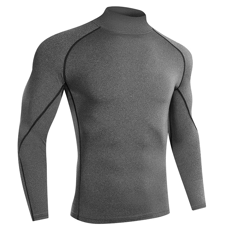 Men's Long Sleeve Compression Gym Shirt – Quick Dry Sport T-Shirt for Fitness, Running & Training