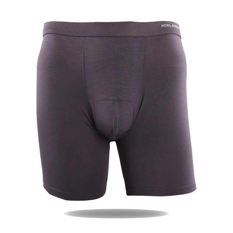 Men’s Long Leg Boxer Briefs Anti-Chafing Modal Sports Underwear Quick Dry