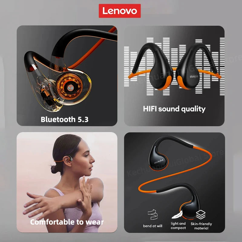 LENOVO X7 Air Conduction Headphones Wireless Bluetooth 5.3 Bone Conduction Earphones