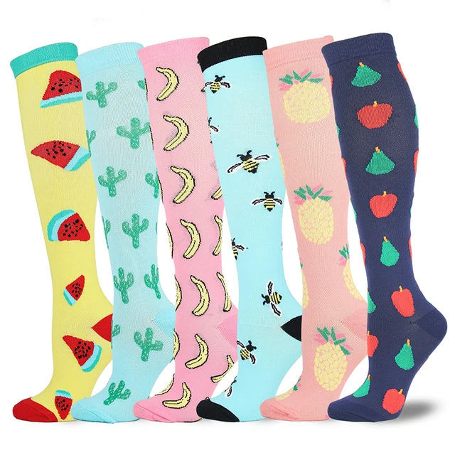 3/5/6 Pairs Compression Socks – Unisex Support for Running, Varicose Veins, Pregnancy & Sports